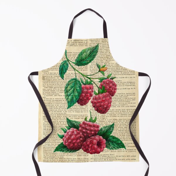 Item preview,  Botanical print, on old book page - raspberry designed and sold by Art by Lilia.
