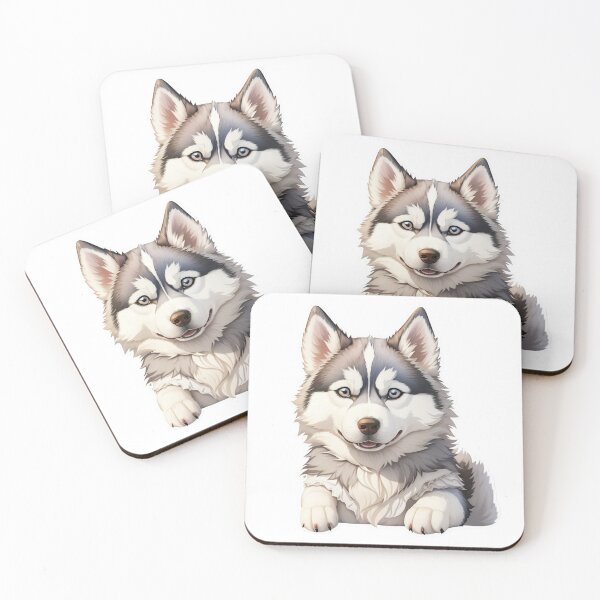 Item preview, sticker cartoon cute Siberian Husky designed and sold by WhalesDesignLab.