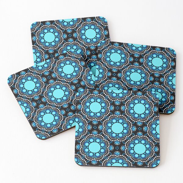 Item preview, Blue Moons Dot Mandala Tile Pattern designed and sold by Triplicate Limited.