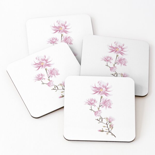 Item preview, pink magnolia star with white outline designed and sold by AlexsArtSpace.