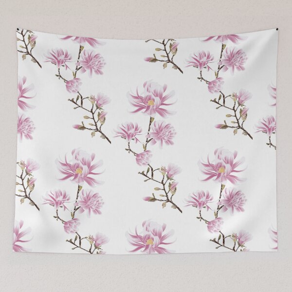 Item preview, pink magnolia star with white outline designed and sold by AlexsArtSpace.