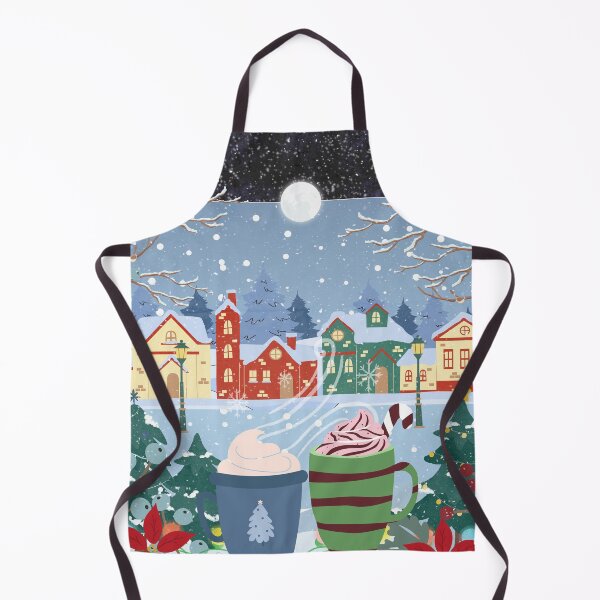 Item preview, Copy of Winter landscape seen from the window at night - and moon - Christmas, cups of hot chocolate, falling snow designed and sold by Sugar Wisdom .