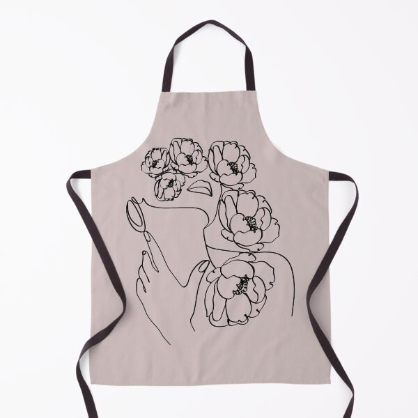 Item preview, Woman's face with flowers, abstract portrait designed and sold by AllaLineArt.