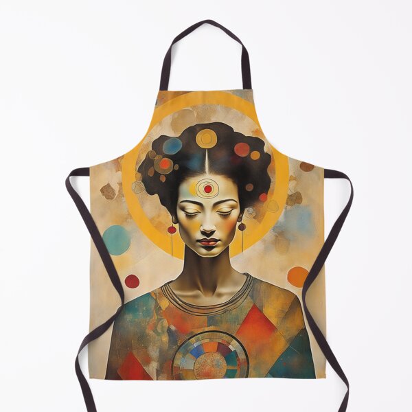 Item preview, Woman in meditation with a halo of healing energy in vibrant colours painting designed and sold by Meena-tta.