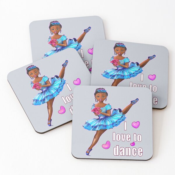 Item preview, African American, Black ballerina girls with corn rows dancing 5 !  This black girl loves dance Afro hair dark brown skin tutu. Love Ballet designed and sold by Artonmytee.