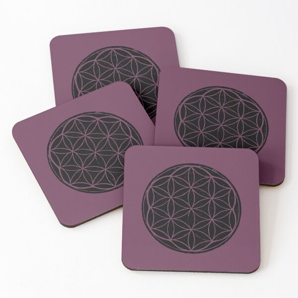 Item preview, Flower of Life Linocut - Coal + Beet designed and sold by Irene Estelle.