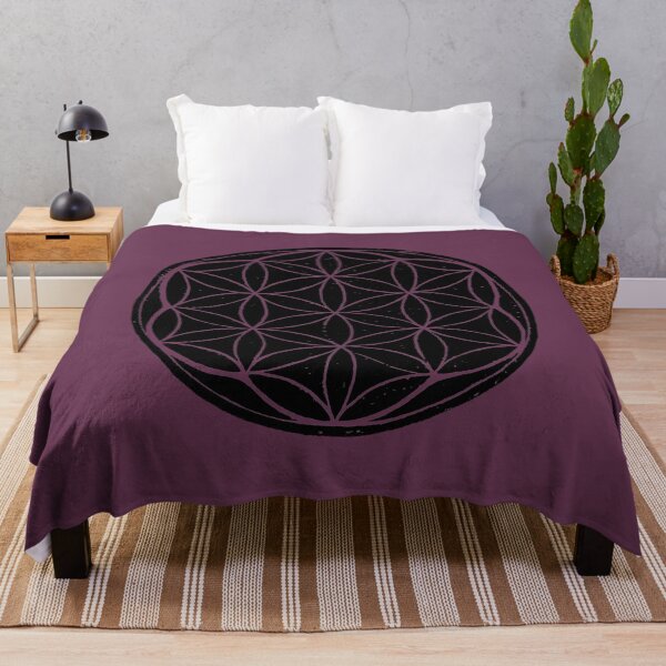 Artikelvorschau, Flower of Life Linocut - Coal + Beet entworfen und verkauft von Irene Estelle.