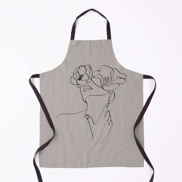 Item preview, Woman's face with flowers, abstract portrait designed and sold by AllaLineArt.