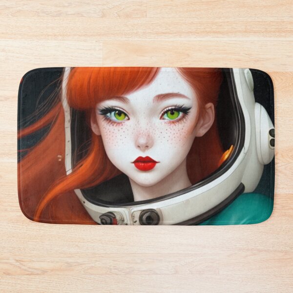 Item preview, Retro Redhead Astronaut Redheaded Anime Girl Space Spacesuit  designed and sold by CoffeeIsATrip.