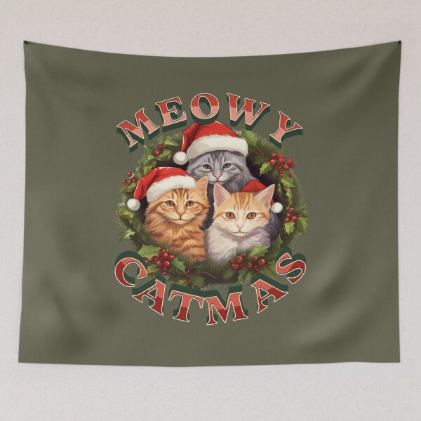 Artikelvorschau, Fröhliche Katzen – 12 Tage voller Katzen – miauende Katzen – Weihnachtslieder – miauende Weihnachten – lustige Weihnachten am Kratzbaum entworfen und verkauft von JansenGS.