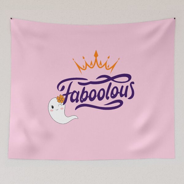 Item preview, Cute Halloween, Faboolous, Cute Ghost, Preppy Halloween Art designed and sold by Magic Love Art Print.