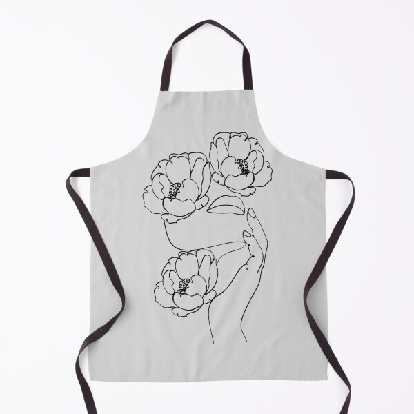 Item preview, Woman's face with flowers, abstract portrait designed and sold by AllaLineArt.