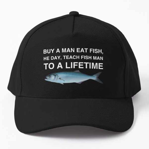 Vista previa del artículo con la obra «Compra un hombre que come pescado, él día, enseña al hombre pescado, para toda la vida», diseñado y vendido por Cute Shark.