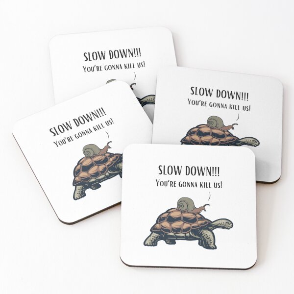 Item preview, Snail on tortoise yelling: Slow down! funny animal design  designed and sold by Sukis-shop.