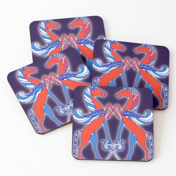 Item preview, Red and Blue winged horses designed and sold by frederic Lecut.