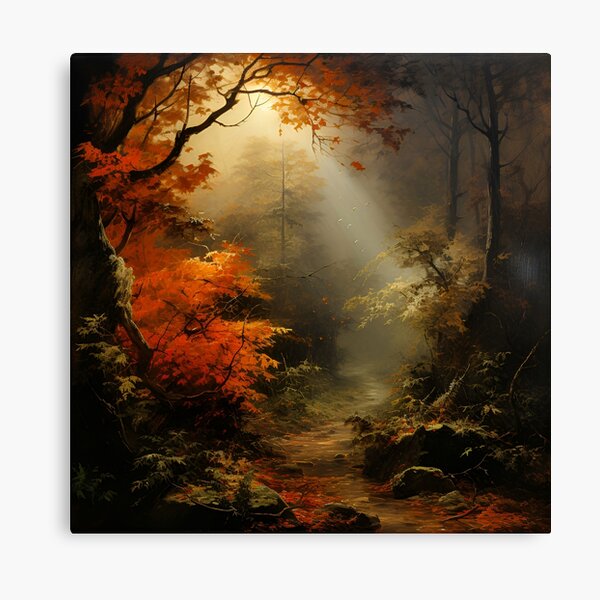 Item preview, Sunrise, or sunset, in a forest drawn by an impressionist designed and sold by PetroliniVideo.