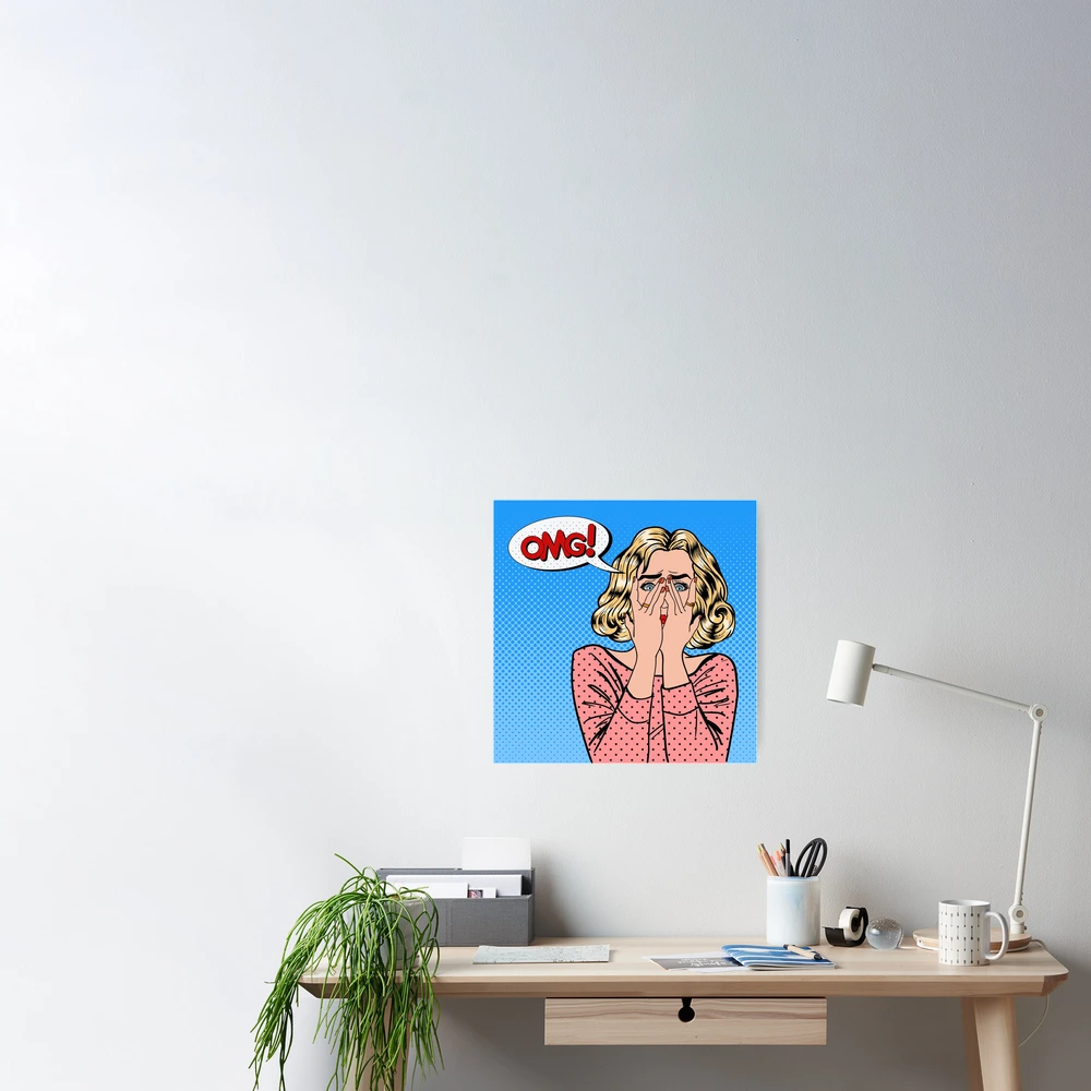 Tapis de souris Pop Art, une femme surprise de style bande