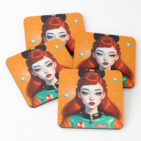 Item preview, Retro Redhead Astronaut Redheaded Anime Girl Space Spacesuit  designed and sold by CoffeeIsATrip.