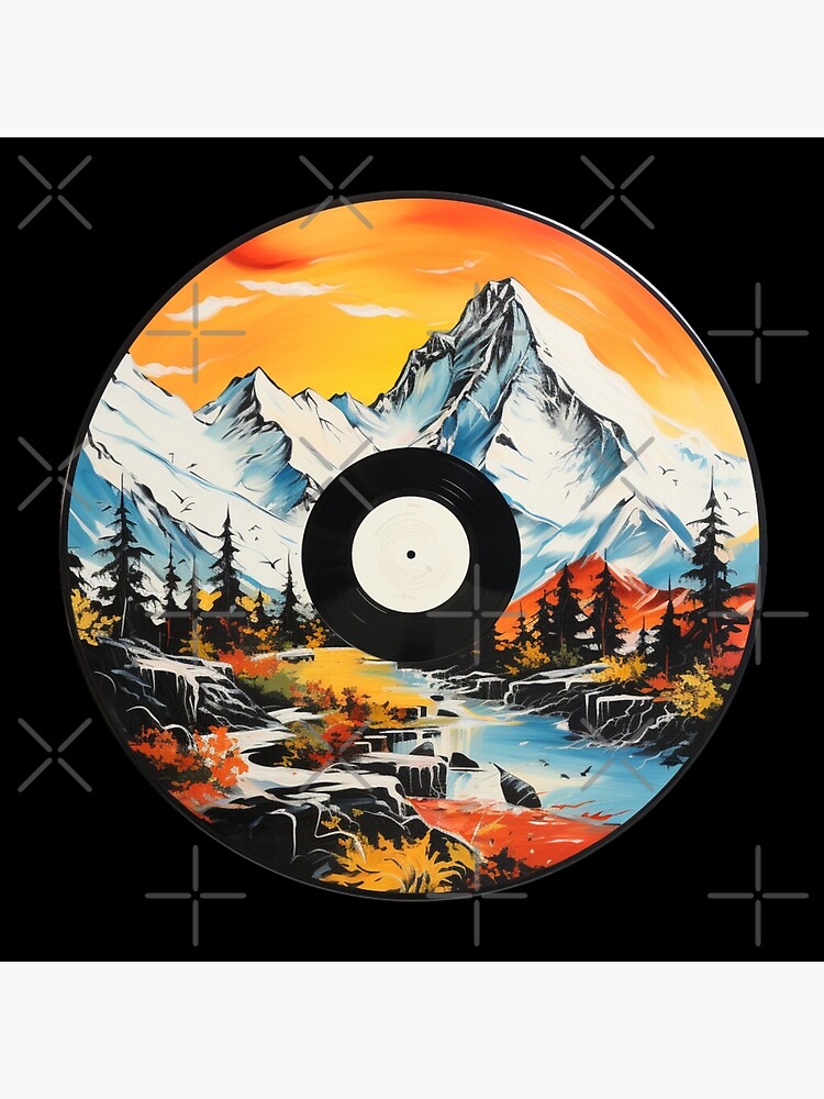 Vinyl Record Wall Decoration - Acrylic - Canvas - 4 Discs in a Set