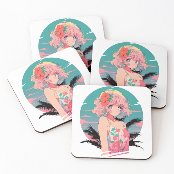 Item preview, Cute anime 80s beach blonde girl 11- Retro designed and sold by octoboobs.