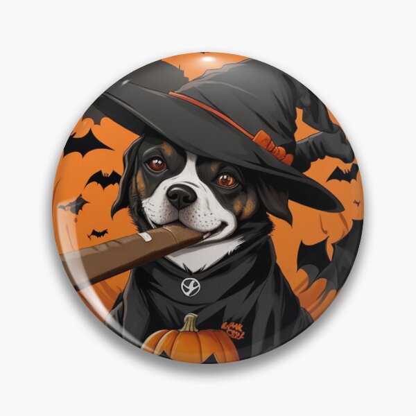 Item preview, halloween dog, pumpkin, cigar designed and sold by AxelBrook.