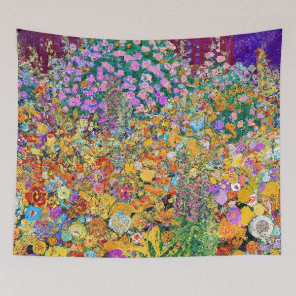 Aperçu de l'œuvre Jardin de fleurs Gustav Klimt créée et vendue par maniacfitness.