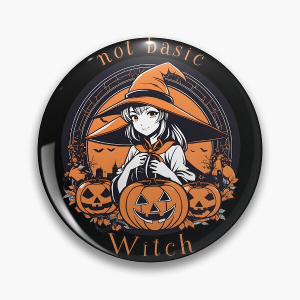 Item preview, Not Basic Witch Cute Anime Witch with Halloween Pumpkins designed and sold by DevemDavam.