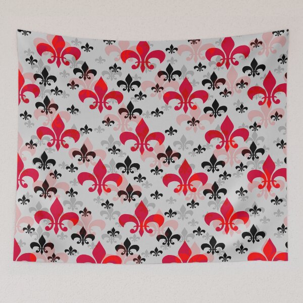 Item preview, Red Black Fleur De Lis designed and sold by PatternTitan.