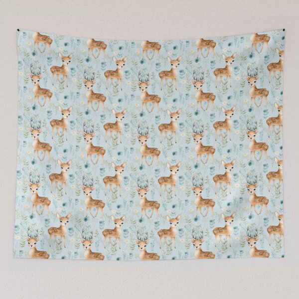 Item preview, Whimsical Forest Friends: A Playful Deer in Delicate Patterns designed and sold by qoodesignstudio.