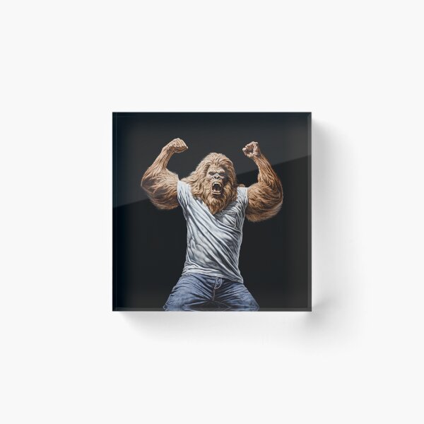 Item preview, Sasquatch in the style of epic portraiture, Bigfoot is jumping  designed and sold by MagicColorPrint.