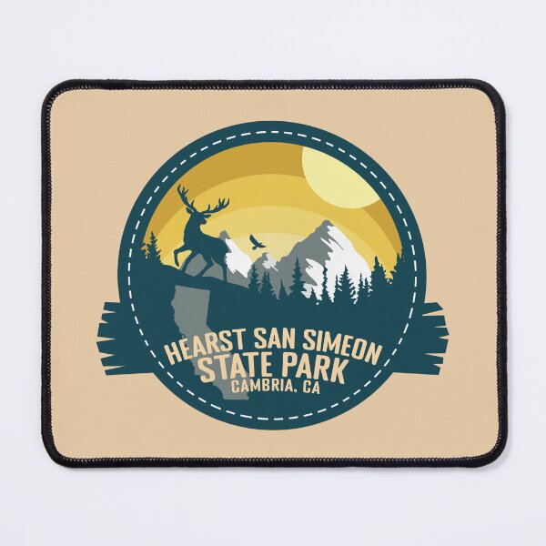 Item preview, Hearst San Simeon State Park California - CA Retro Souvenir Badge designed and sold by mountainfad.