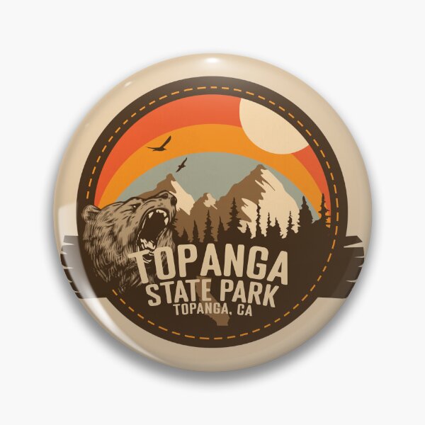 Item preview, Topanga State Park California - CA Retro Souvenir Badge designed and sold by mountainfad.