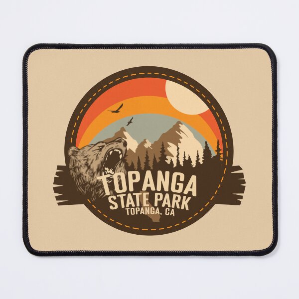 Item preview, Topanga State Park California - CA Retro Souvenir Badge designed and sold by mountainfad.