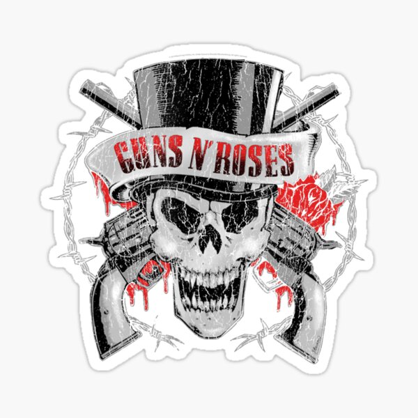 Guns N Roses Sticker Pack, GNR Guns And Roses American Hard Rock Band Logo