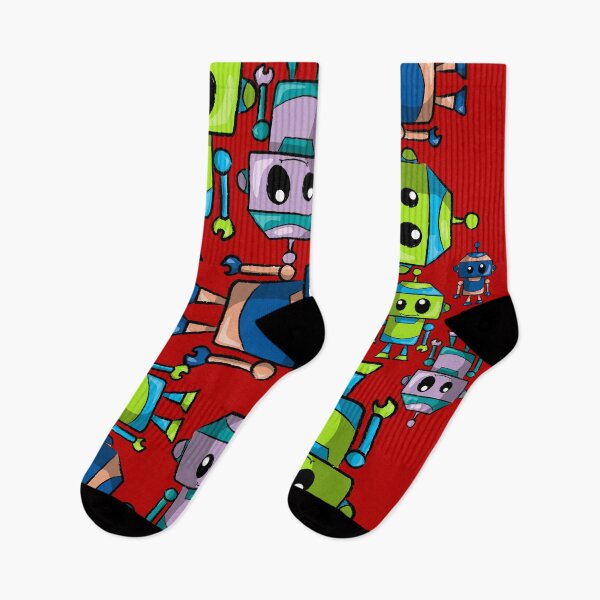 Item preview, Whimsical Robot Stack – Colorful Cartoon Robot Pile designed and sold by Fun Funky Designs.