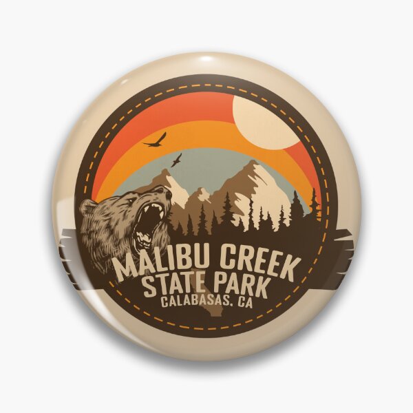 Item preview, Malibu Creek State Park California - CA Retro Souvenir Badge designed and sold by mountainfad.