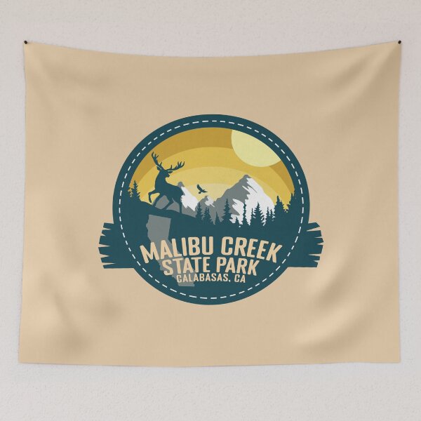 Item preview, Malibu Creek State Park California - CA Retro Souvenir Badge designed and sold by mountainfad.
