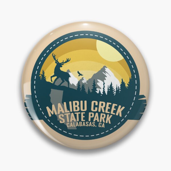 Item preview, Malibu Creek State Park California - CA Retro Souvenir Badge designed and sold by mountainfad.