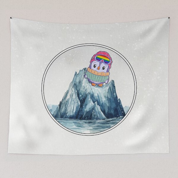 Item preview, Cute Penguin in Ski Goggles in Rainbow Flag Colors designed and sold by Savchuk-Vova.