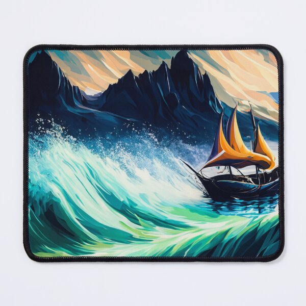 Item preview, Boat on ocean designed and sold by GGardenStudio.