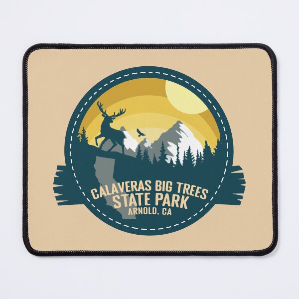 Item preview, Calaveras Big Trees State Park California - CA Retro Souvenir Badge designed and sold by mountainfad.