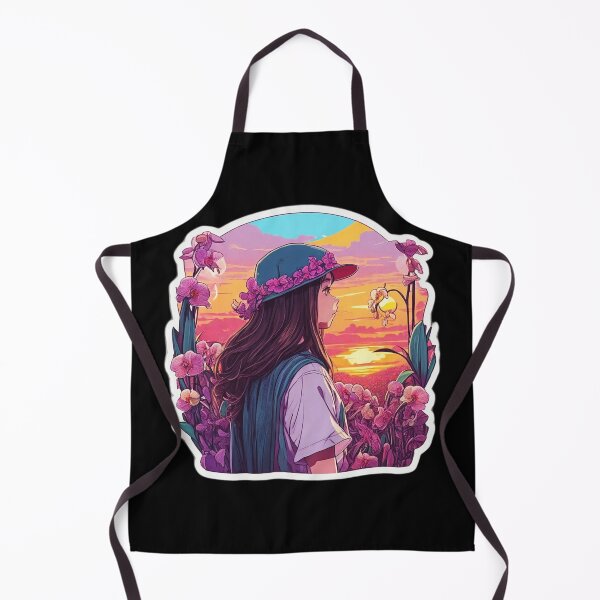 Item preview, Beautiful Girl Watching Sunset over Floral Field designed and sold by Ridiculam Toga.