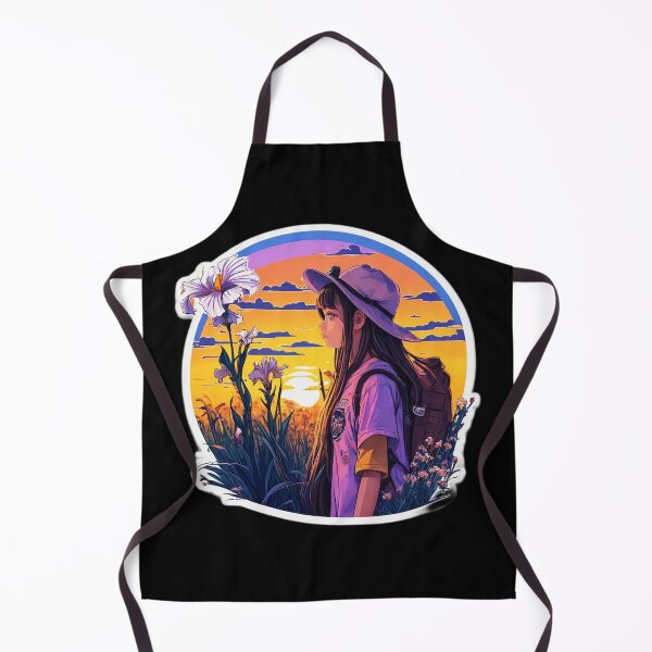 Item preview, Girl Traveler Watching Sunset over Lily Field designed and sold by Ridiculam Toga.