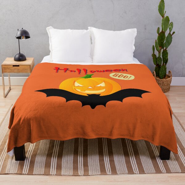 Artikelvorschau, Halloween Gruseliger böser Kürbis Lustiger Kürbiskopf und Fledermaus-Boo! entworfen und verkauft von natig-art-shop.