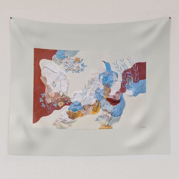 Item preview, Minoan Blue Bird Fresco Knossos designed and sold by Weston  Westmoreland.