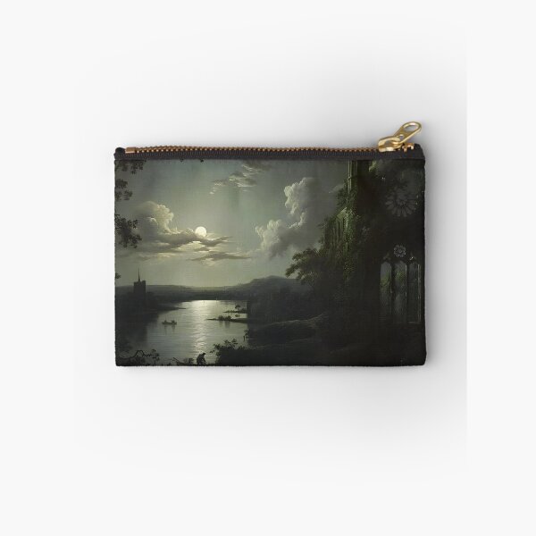 Item preview, Moonlit Lake with a Ruined Gothic Church, a Church and Boatmen by Sebastian Pether (English, 1790–1844) designed and sold by LovableObjects.