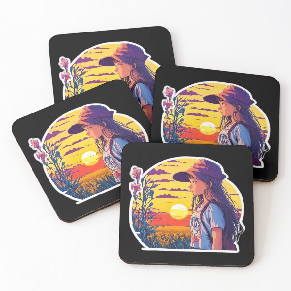 Item preview, Beautiful Girl Photographer Watching Sunset over Flowers Field designed and sold by Ridiculam Toga.