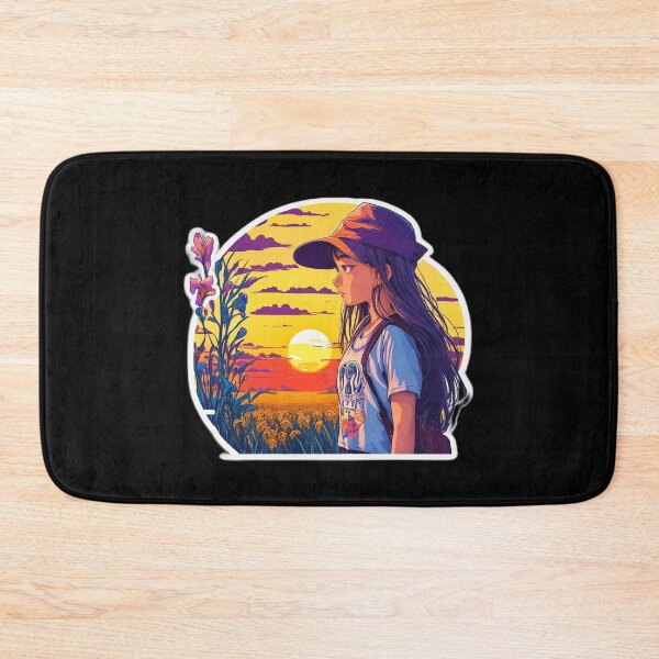 Item preview, Beautiful Girl Photographer Watching Sunset over Flowers Field designed and sold by Ridiculam Toga.