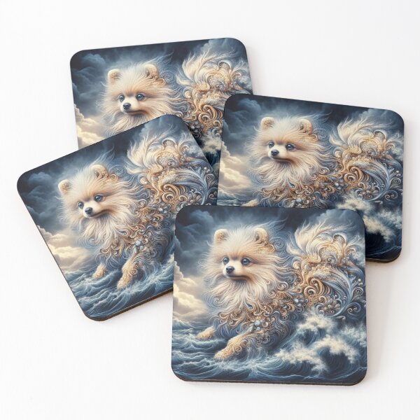 Item preview, Golden Pomeranian Dog Swirls and Twirls designed and sold by purplesensation.