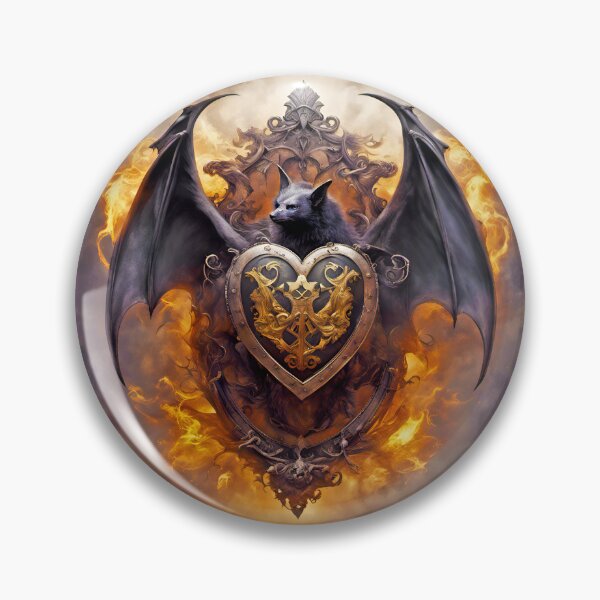 Item preview, Coat of Arms - Bat with Love Heart Shield designed and sold by Fae-Lore-Haven.